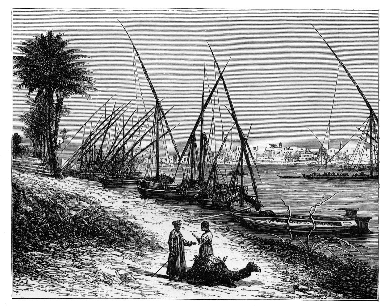Boulak vid Nilen, Kairo, Egypten, c1890 av Unbekannt