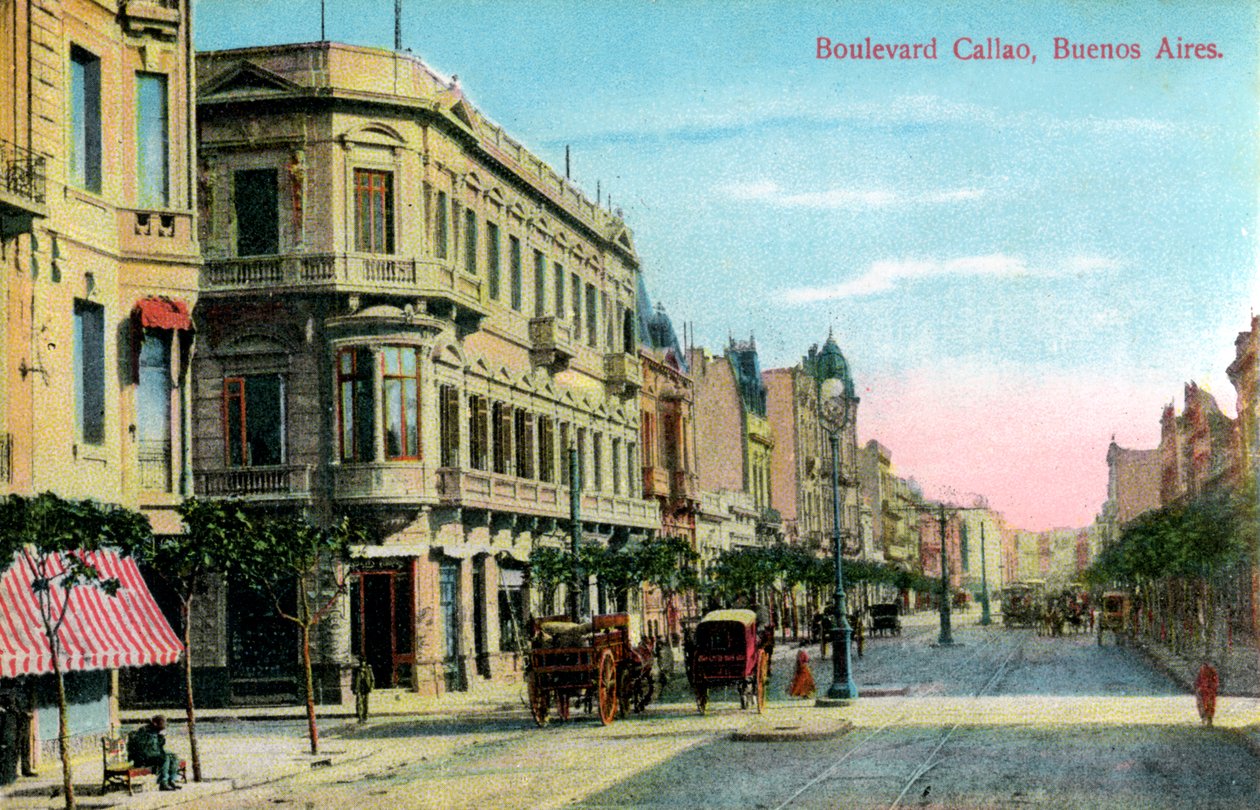 Boulevard Callao, Buenos Aires, Argentina, sent 1800- eller tidigt 1900-tal av Unbekannt