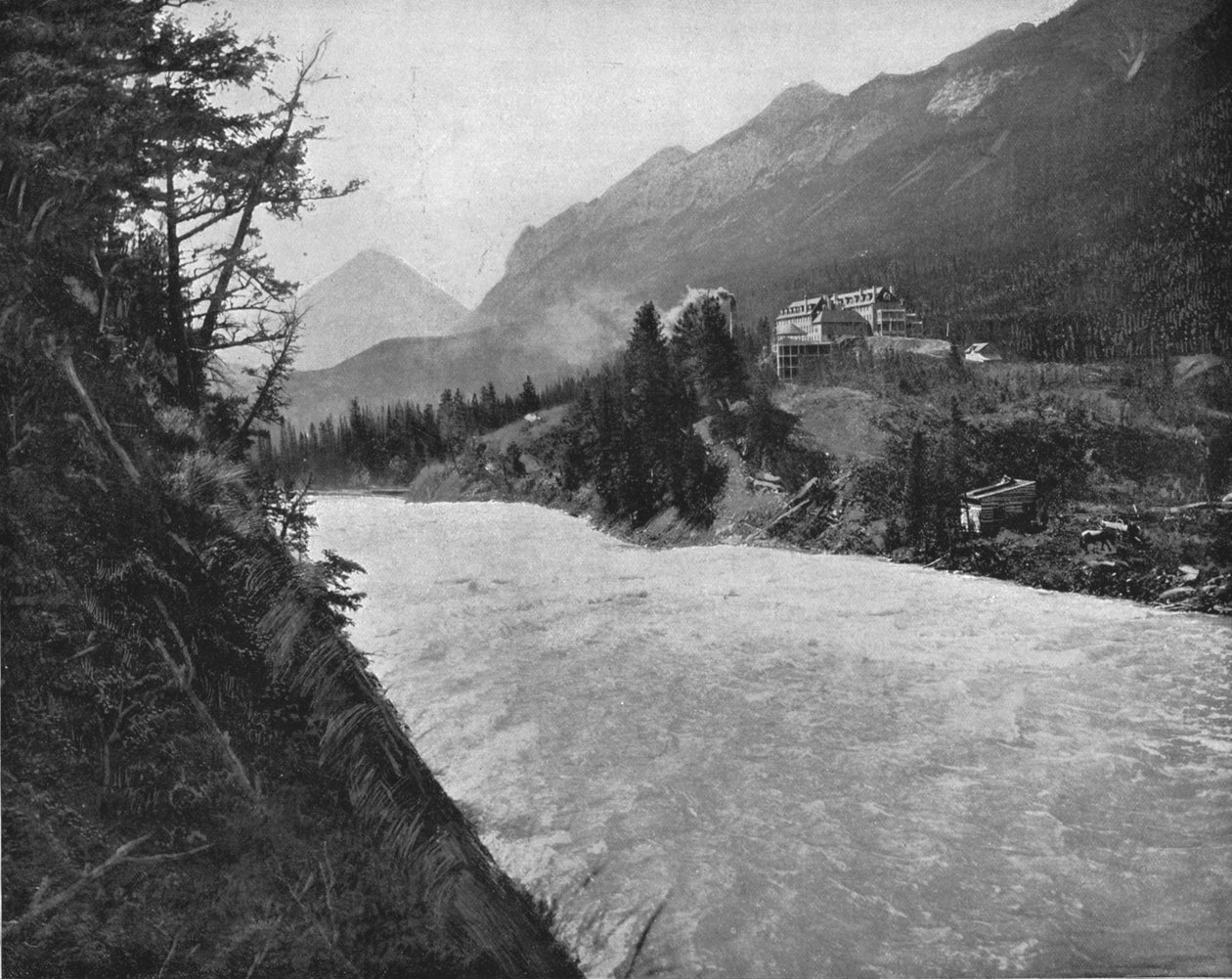 Bow River Rapids, Banff, North West Territories, Kanada, c1900. av Unbekannt