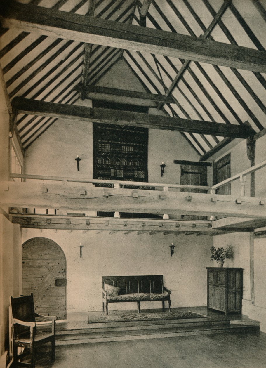 Boxhurst Farm, Kent: End of Dance Room. Restaurerad och konverterad av Oliver Hill, c1928 av Unbekannt