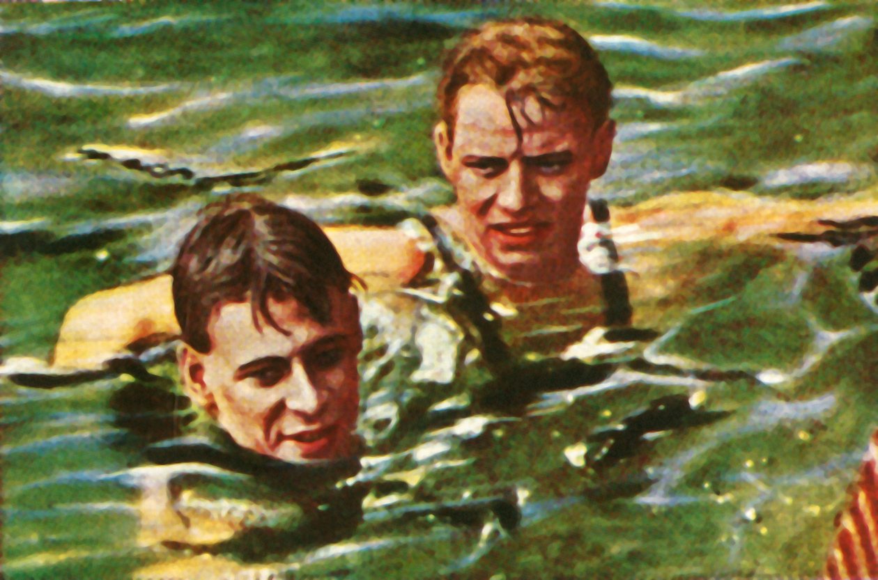 Boy Charlton från Australien och Arne Borg från Sverige, 1928. av Unbekannt