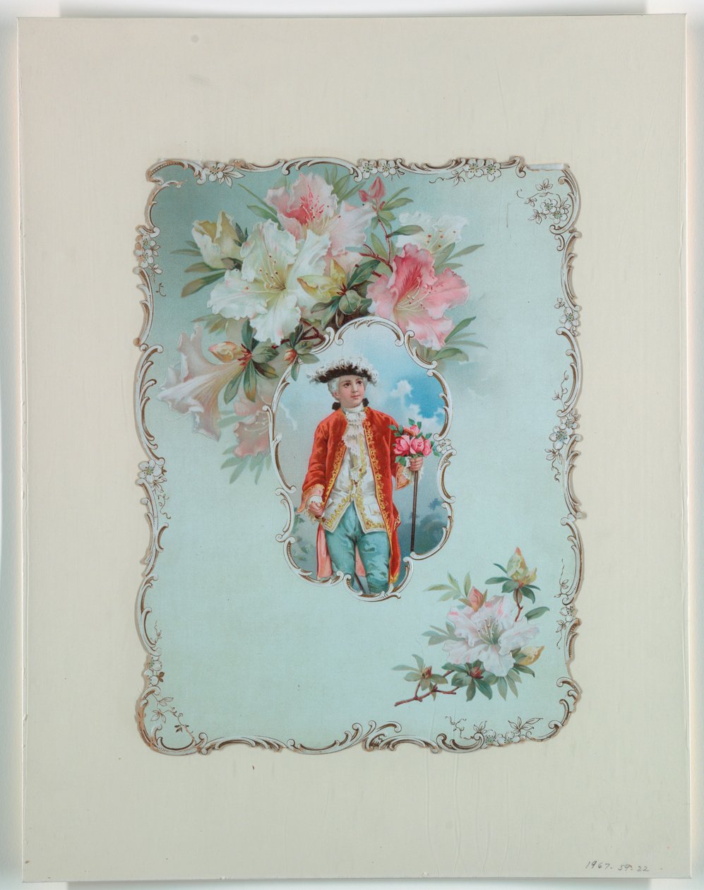 Pojke håller en bukett rosor, 1880–1910 av Unbekannt