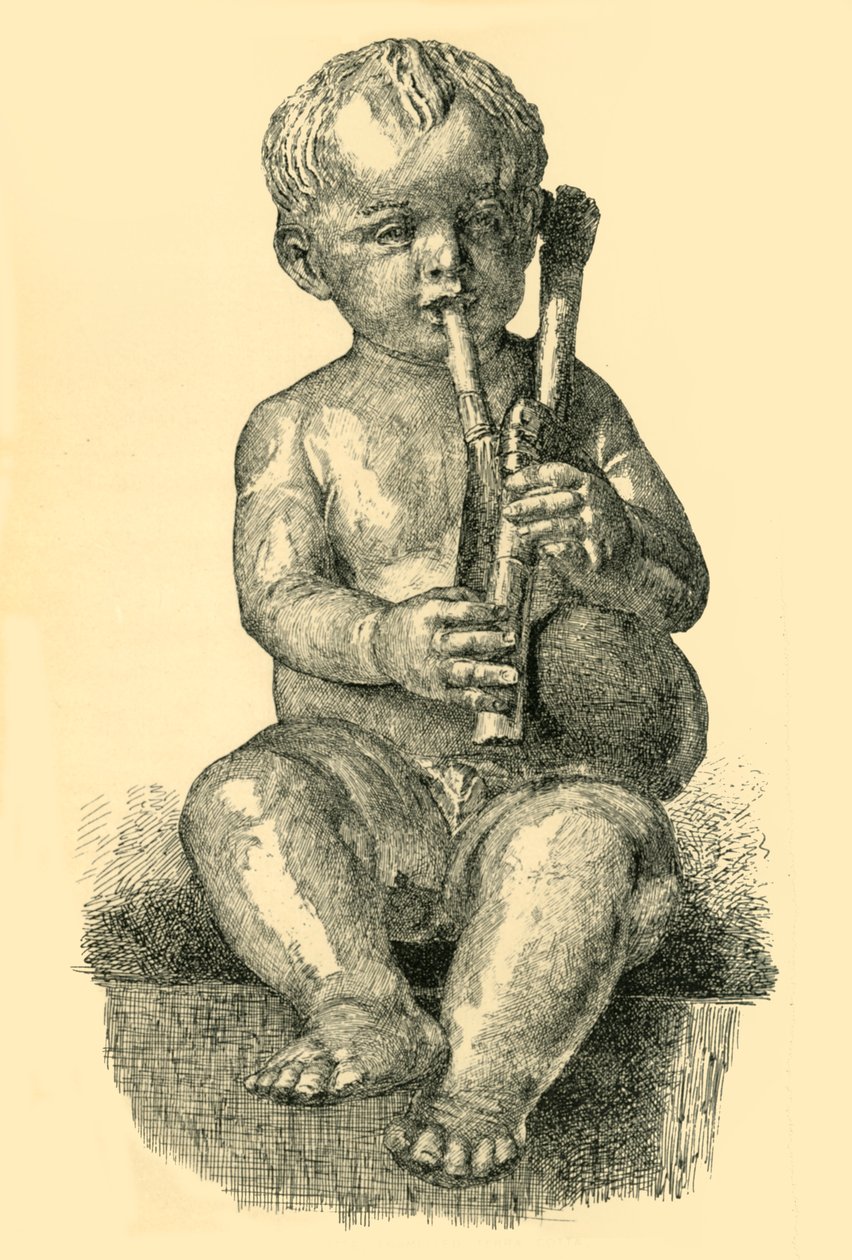 Pojke som spelar säckpipa, c1490-1520, 1881. av Unbekannt