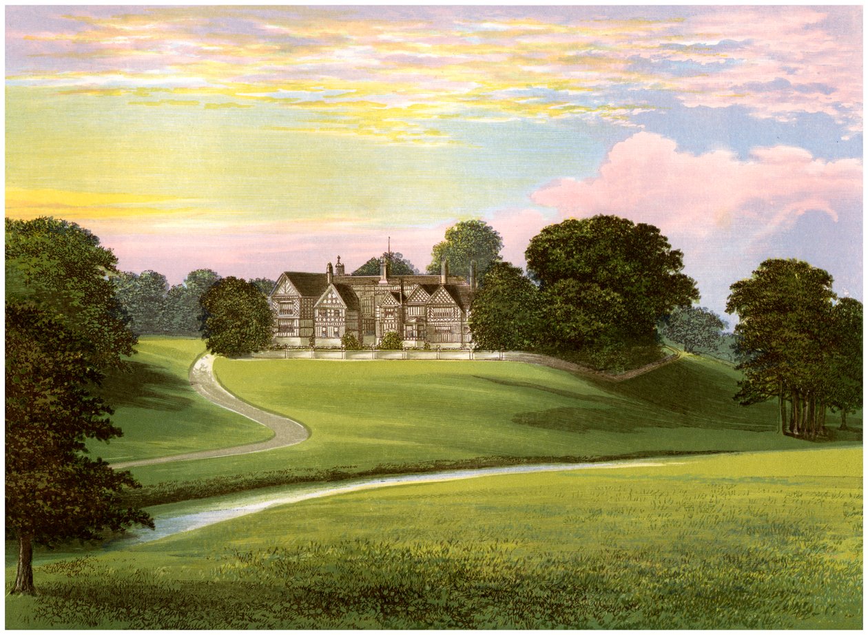 Bramall Hall, Cheshire, hem för familjen Davenport, c1880 av Unbekannt
