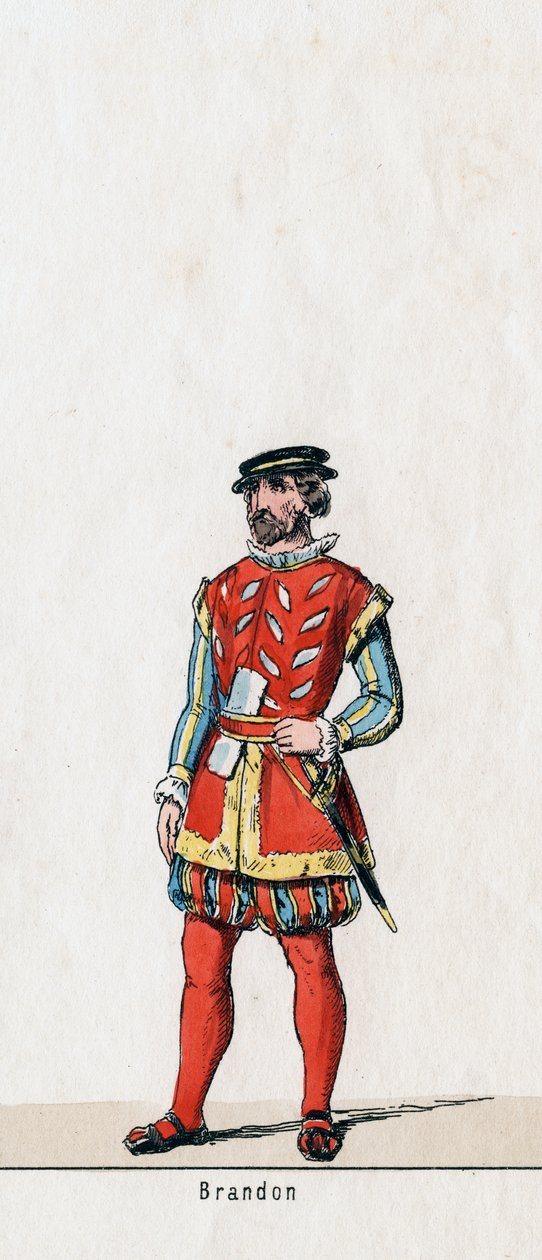 Brandon, kostymdesign för Shakespeares pjäs, Henry VIII, 1800-talet av Unbekannt