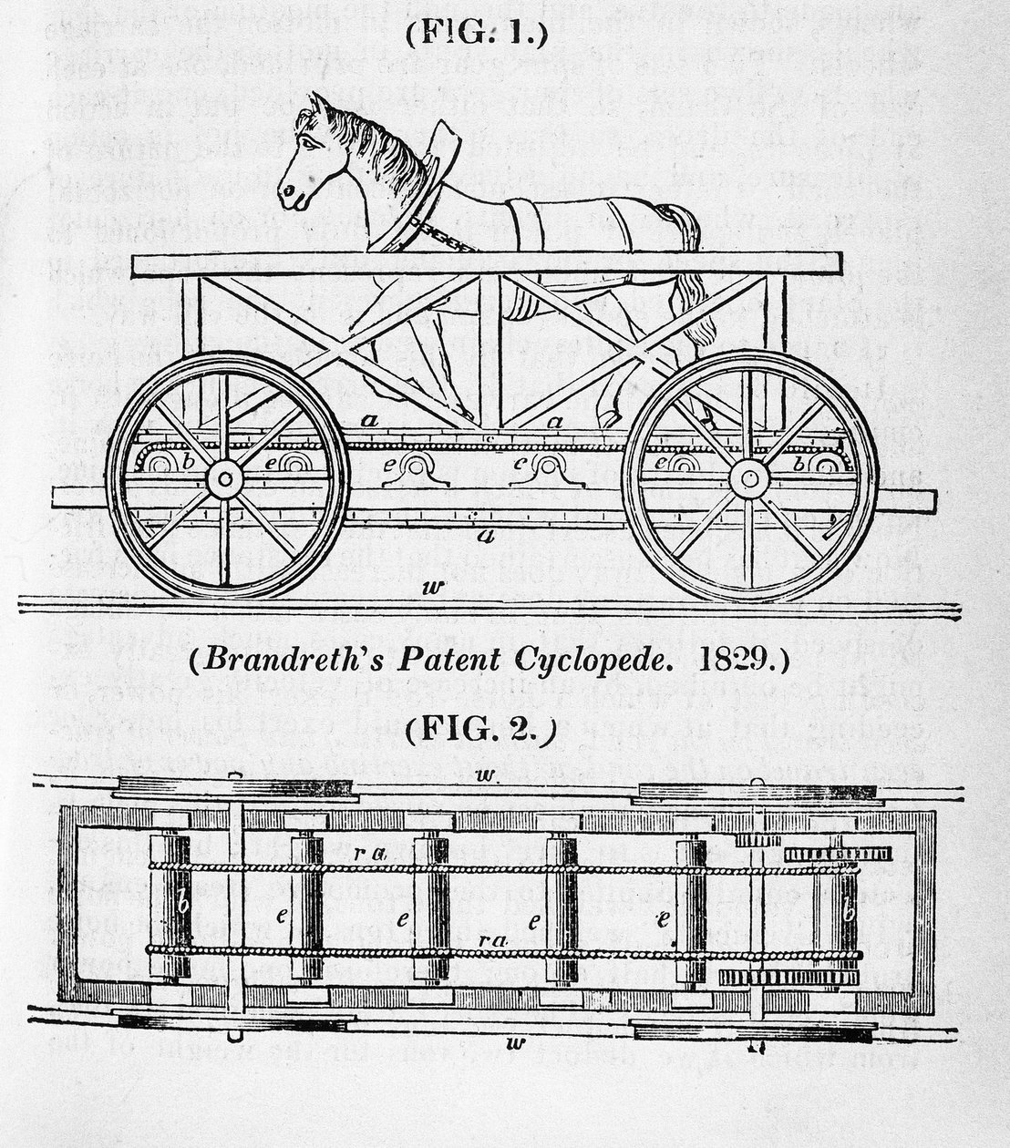 Brandreths hästdrivna lokomotiv Cycloped, 1829 av Unbekannt