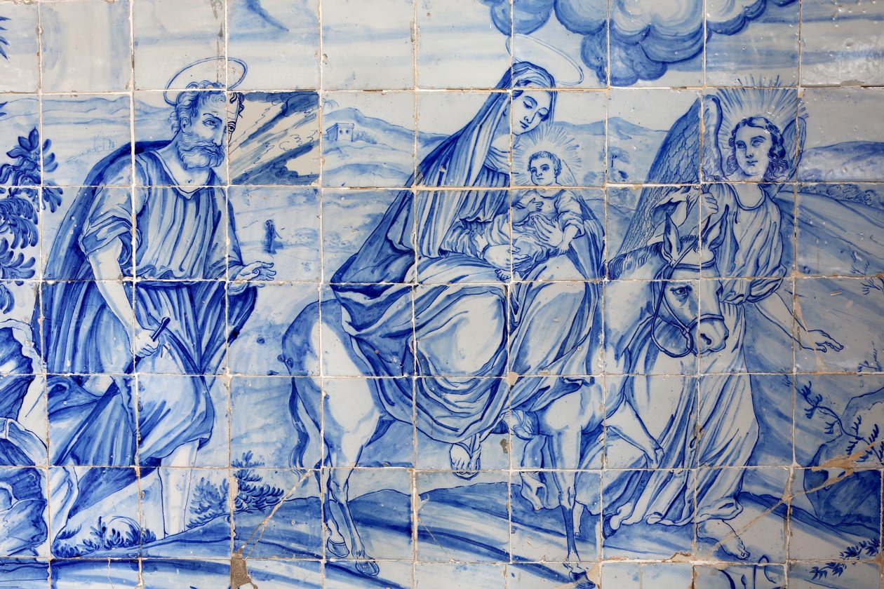 Brasilien, Bahia, Salvador: Azulejo i Bonfim-kyrkan: flygningen till Egypten av Unbekannt