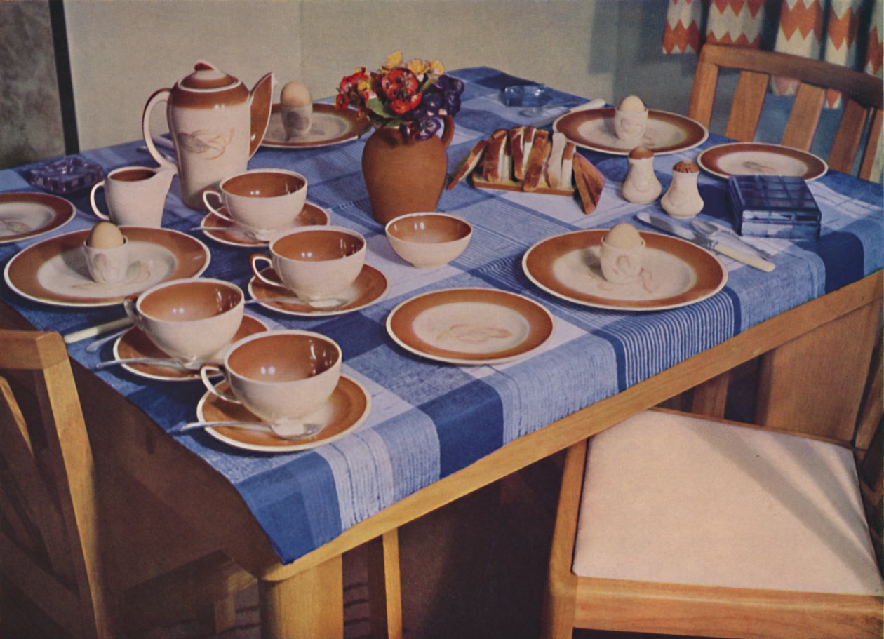 Frukost - Ett frukostbordsarrangemang av Bowman Bros. Ltd., London, 1939 av Unbekannt