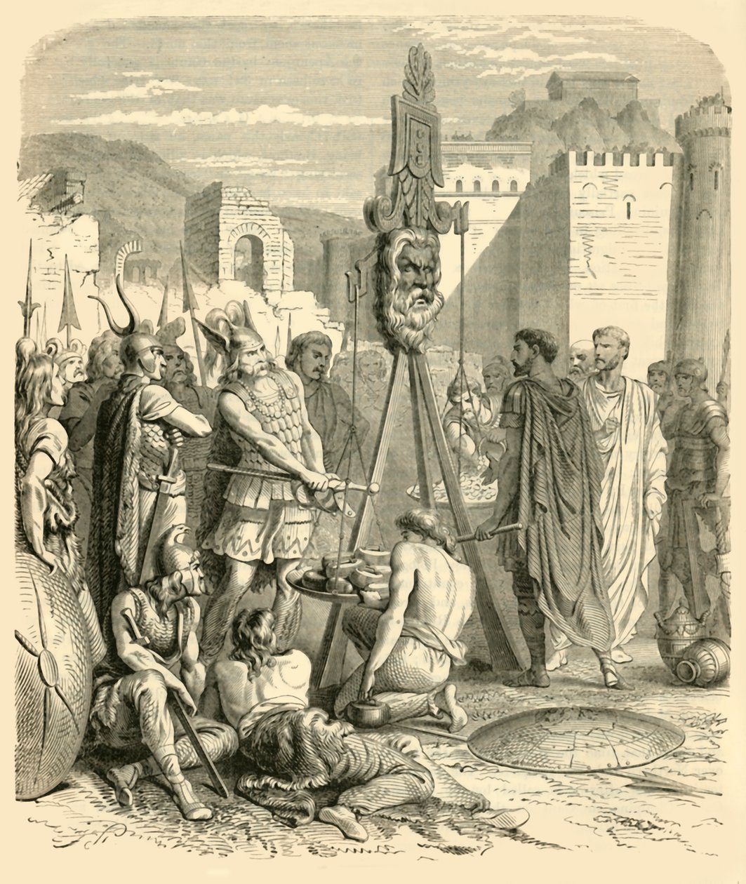 Brennus i Rom, 1890. av Unbekannt