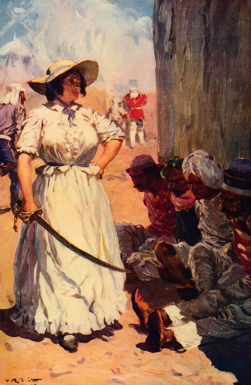 Bridget Widdowson på vakt vid Cawnpore, 1857 c1912 av Unbekannt