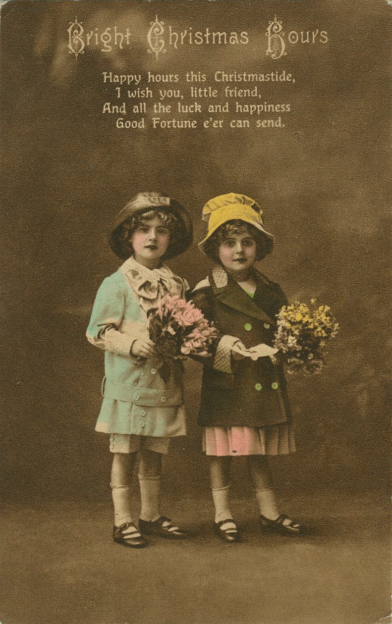 Bright Christmas Hours vintage julkort, c1900 av Unbekannt