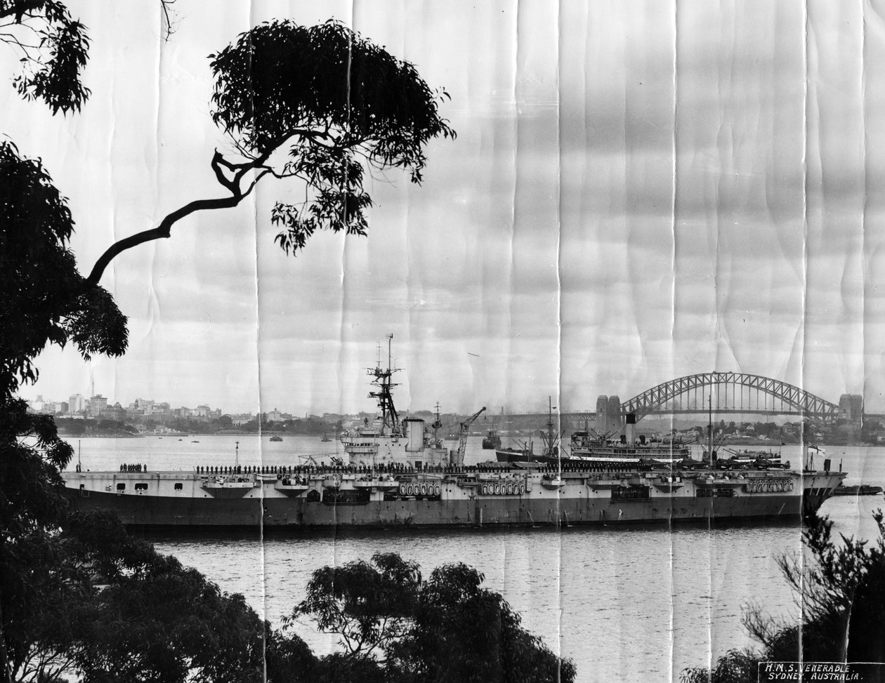 Brittiskt hangarfartyg HMS Venerable, Sydney, Australien, c1946 av Unbekannt