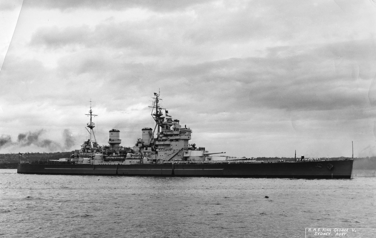 Brittiska slagskeppet HMS King George V, Sydney, Australien, 1945 av Unbekannt