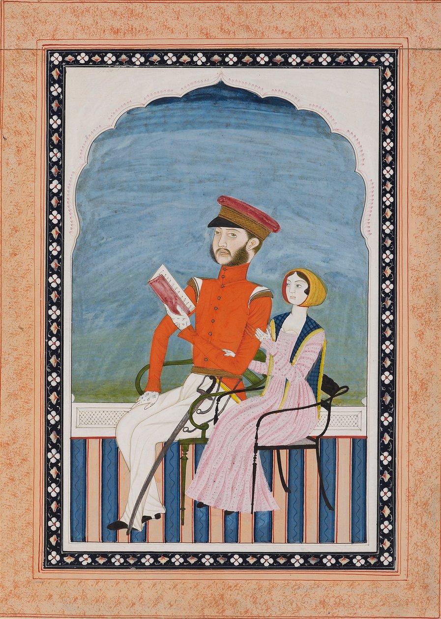 Brittisk officer och hans hustru, 1850-1860 av Unbekannt