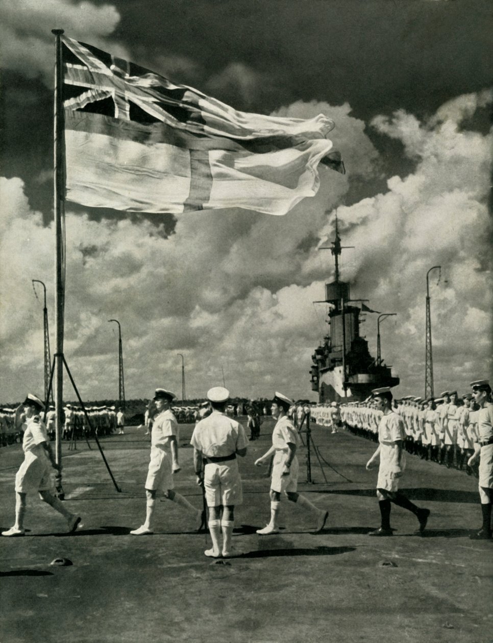 Brittiska sjömän på däcket av ett hangarfartyg, andra världskriget, c1943. av Unbekannt