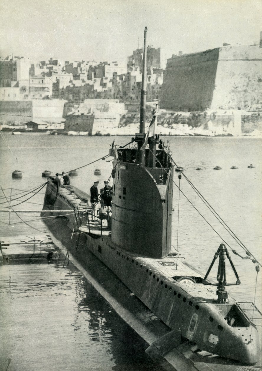 Brittisk ubåt på Malta, andra världskriget, 1945. av Unbekannt