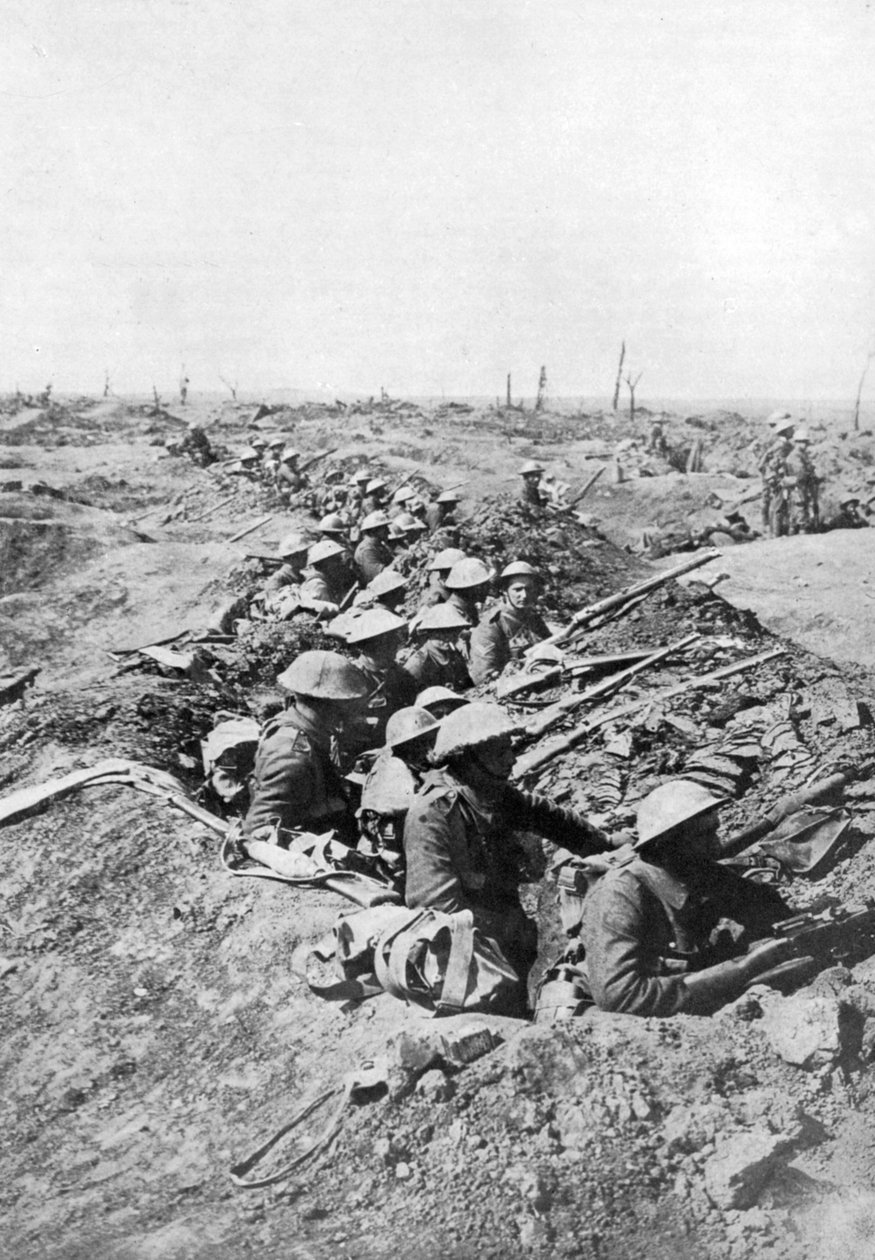 Brittiska trupper på Sommehöjderna, Frankrike, första världskriget, 1914-1918, c1920 av Unbekannt