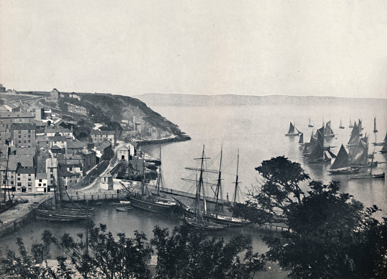 Brixham - The Lower Town, visar fiskeflottan, 1895 av Unbekannt