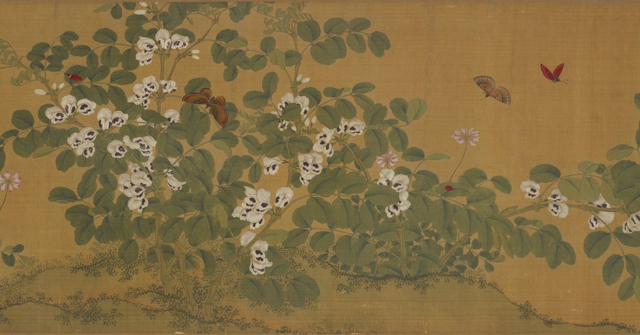 Broad Bean Flowers and Butterflies, Ming-dynastin, 1400-talet. av Unbekannt