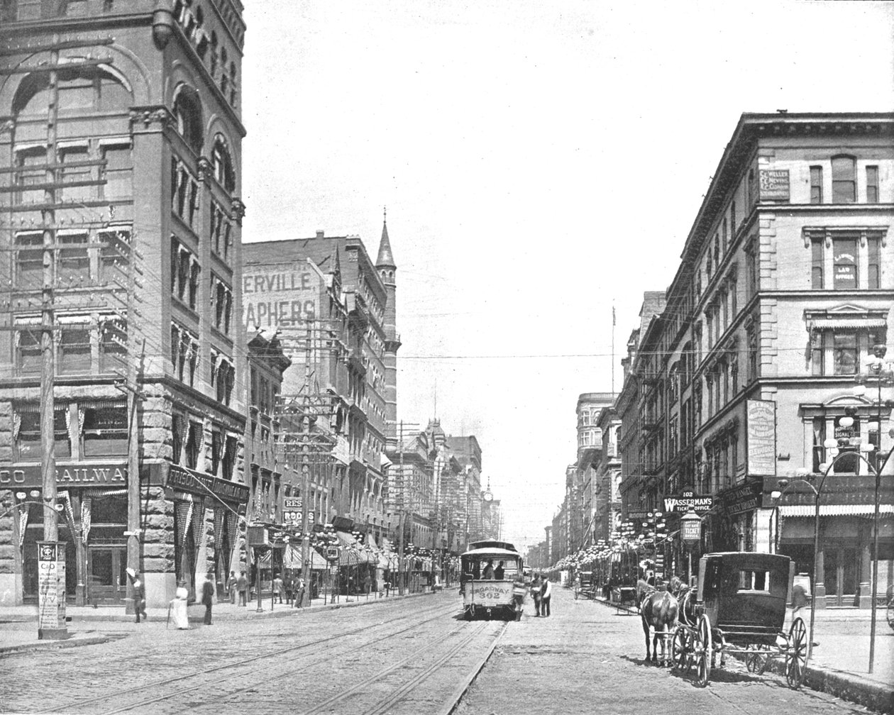 Broadway, norr om Chestnut Street, St. Louis, Missouri, USA, c1900. av Unbekannt