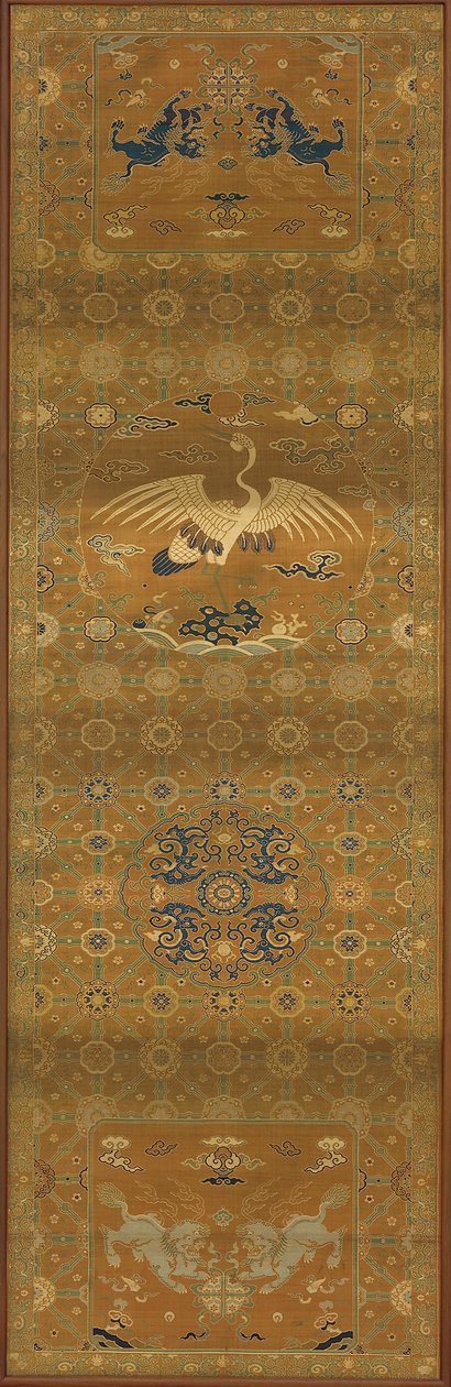 Brokad, siden. Avlång panel, stolsöverdrag, Qingdynastin, 1700-tal. av Unbekannt
