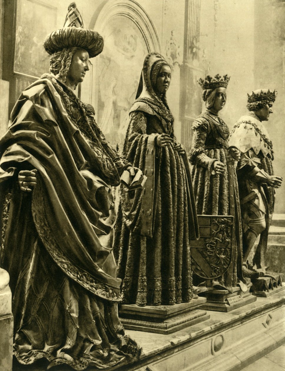 Bronsstatyer i Hofkirche, Innsbruck, Tyrolen, Österrike, c1935. av Unbekannt