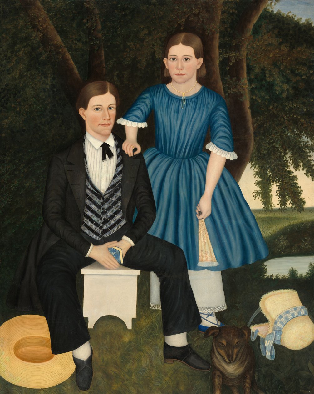Bror och syster, ca. 1845. av Unbekannt