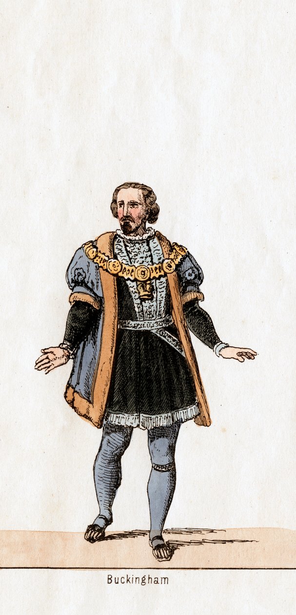 Buckingham, kostymdesign för Shakespeares pjäs, Henry VIII, 1800-talet av Unbekannt