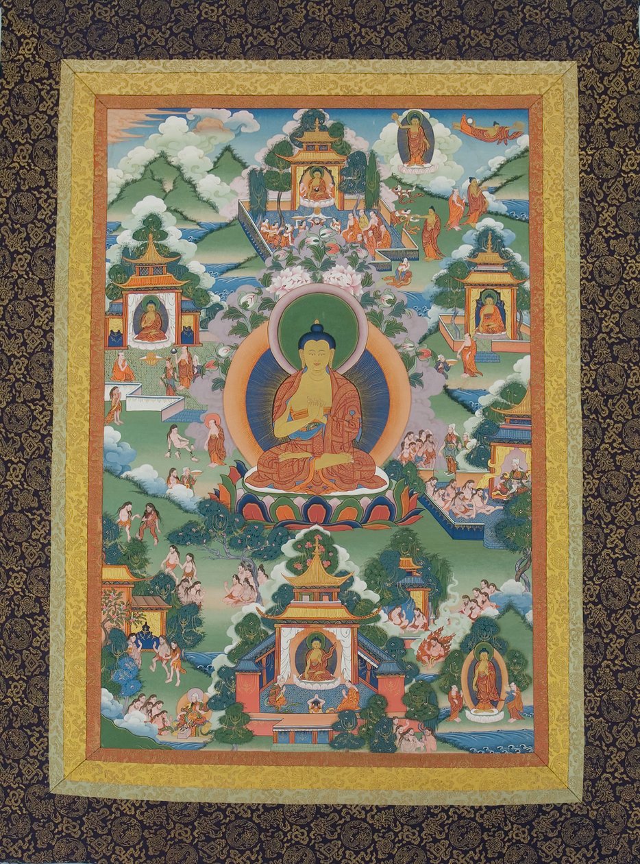Buddha sittande på en lotuspiedestal, 1800-talet. av Unbekannt