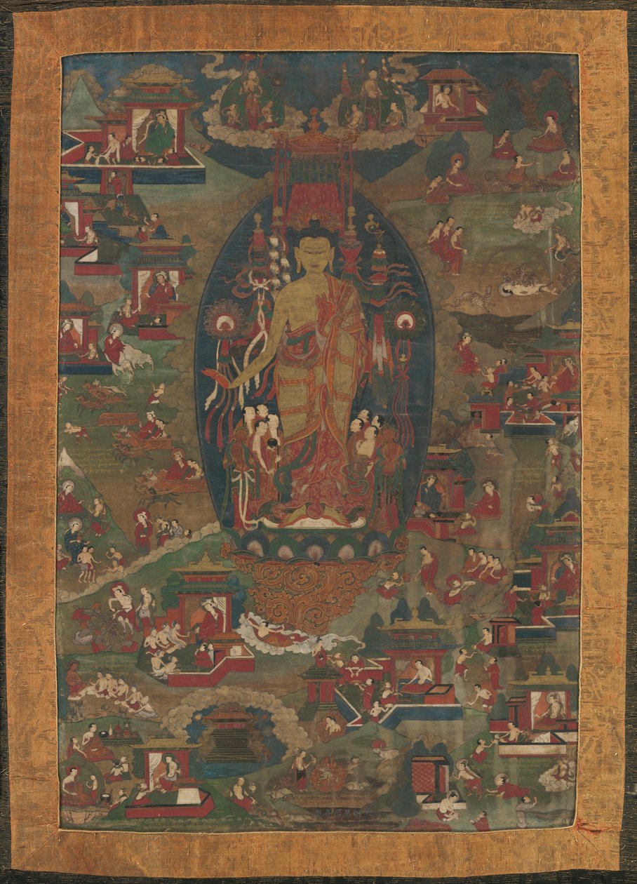 Buddha Shakyamuni och scener från hans tidigare liv Jataka Tales, 1573-1619. av Unbekannt