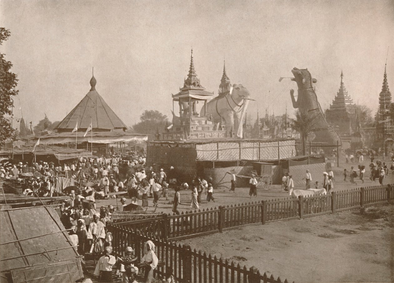 Buddhistisk kremeringsscen. - A Phoongyi-byan, 1900. av Unbekannt