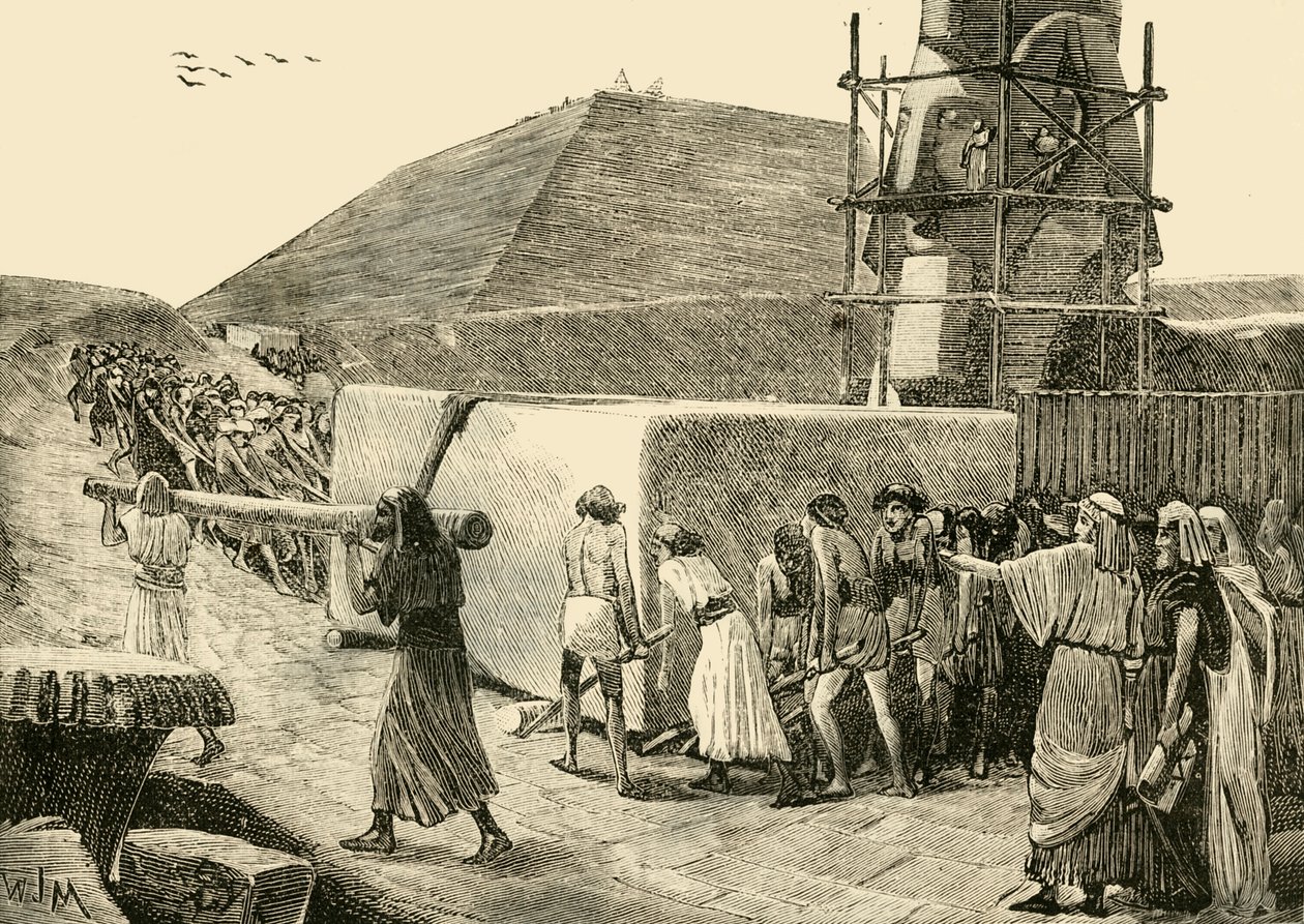Bygga en pyramid, 1890. av Unbekannt