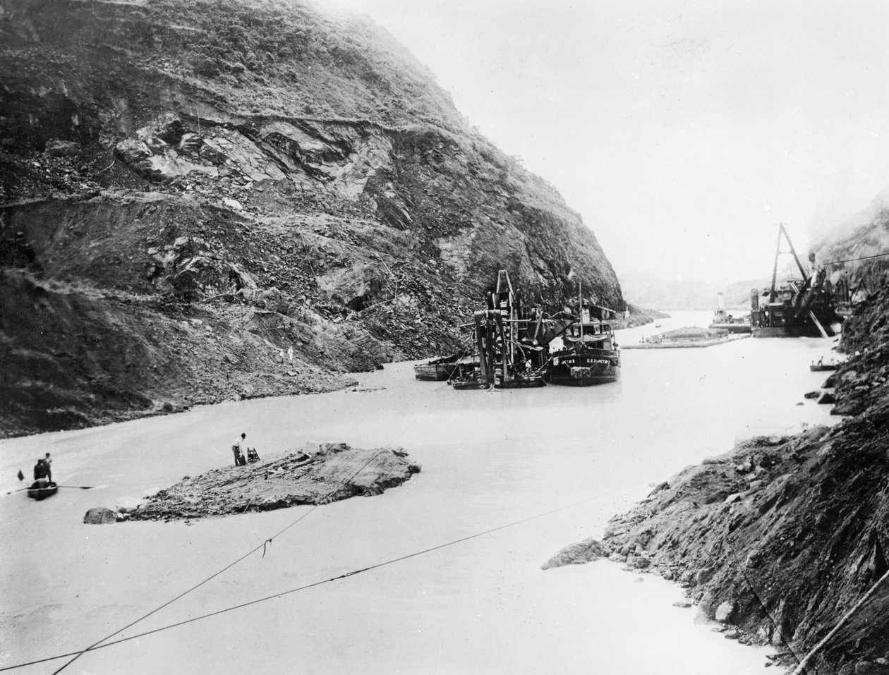 Byggnaden av Panamakanalen, Panama, sent 1800-tidigt 1900-tal av Unbekannt