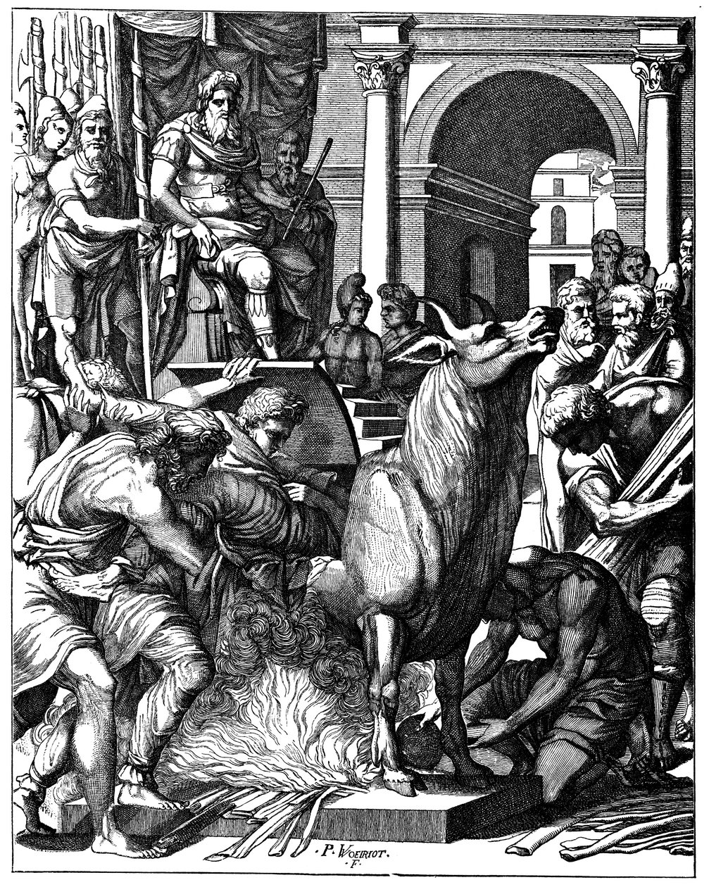 Bull of Phalaris, tyrann av Agrigentum, Sicilien, c570 f.Kr. 1500-talet av Unbekannt