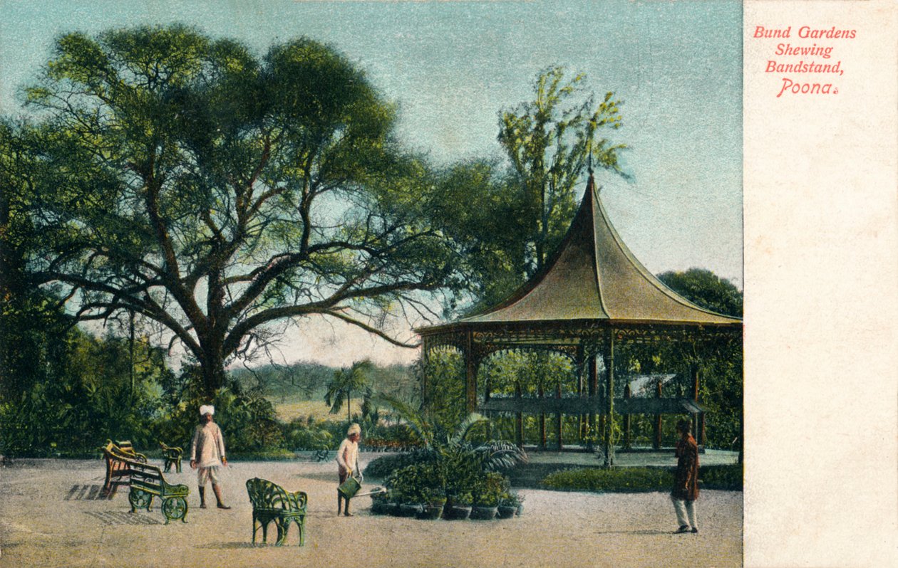 Bund Gardens Showing Bandstand, Poona, c1900 av Unbekannt