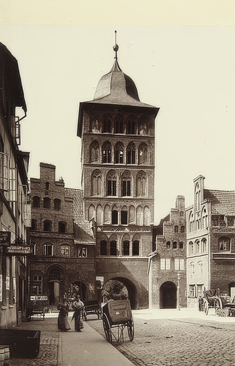 Lübecks slottsport. Omkring 1900 av Unbekannt