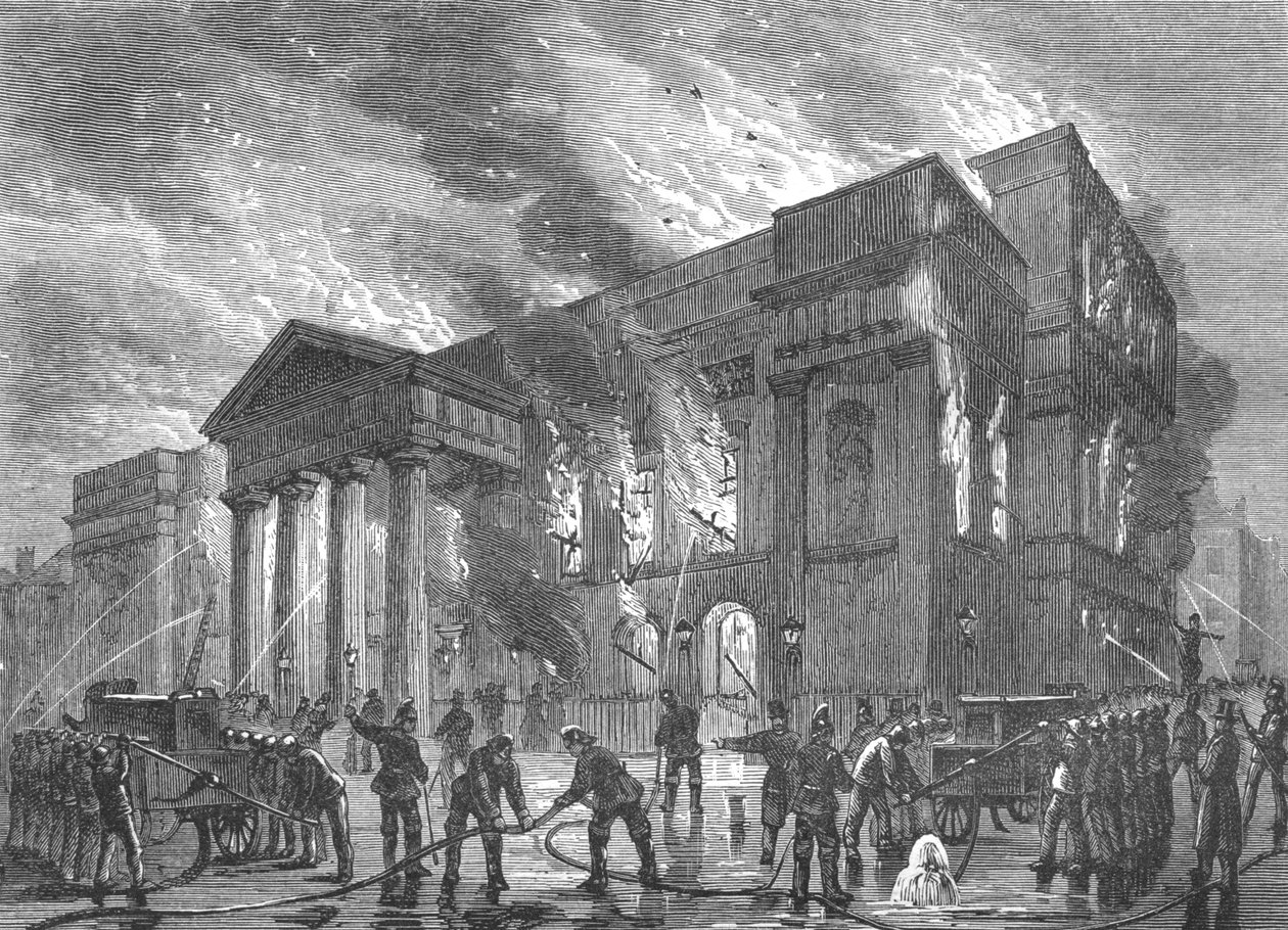 Burning of Covent Garden Theatre, 1856 1897 av Unbekannt