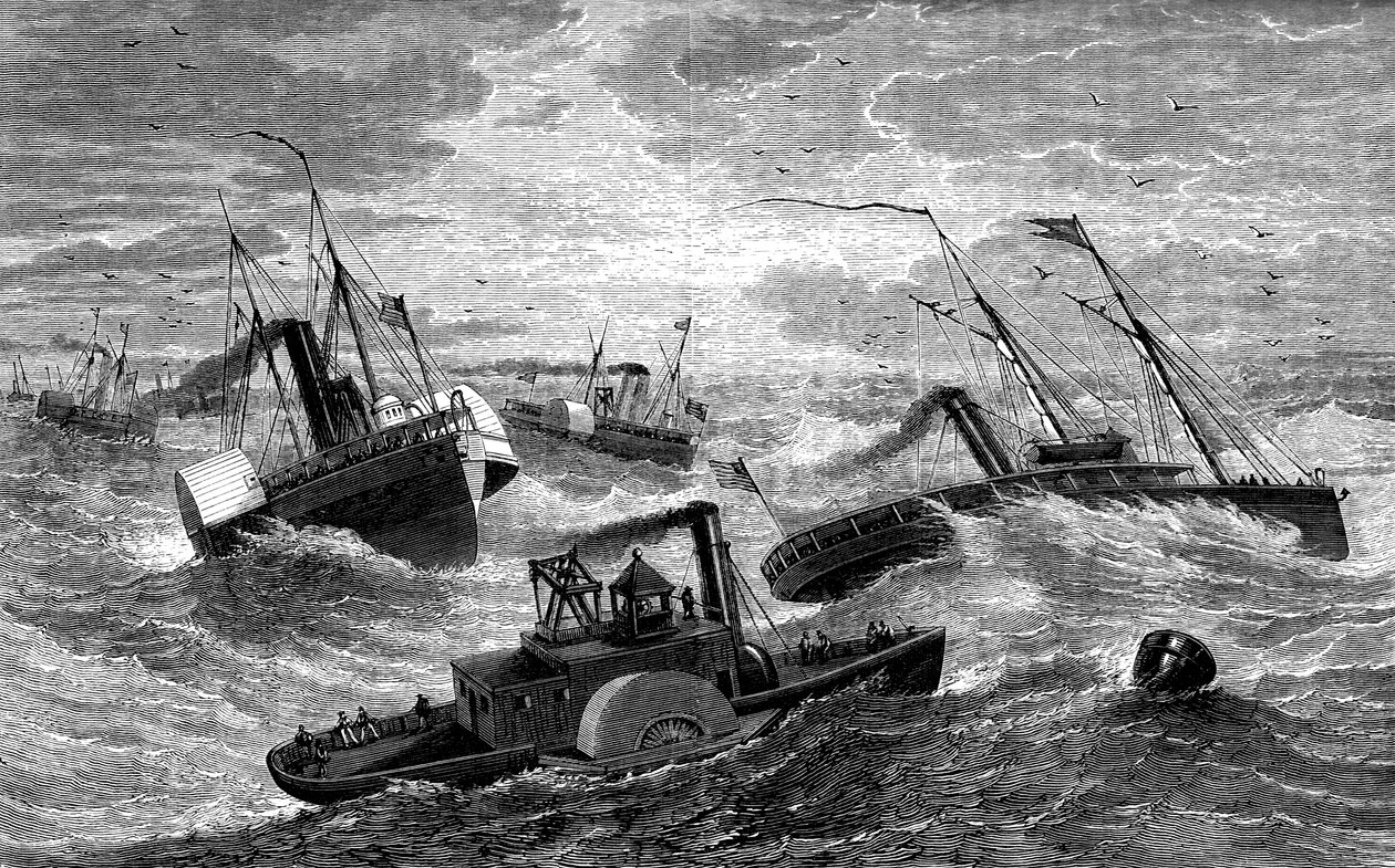 Burnsides expedition korsar Hatteras Bar, North Carolina, 1861-1862 c1880 av Unbekannt