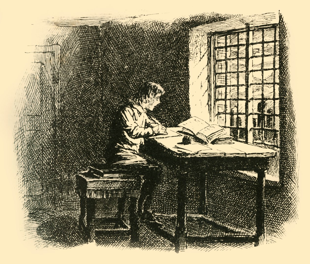 I månens sken började han sin uppgift, 1907. av Unbekannt