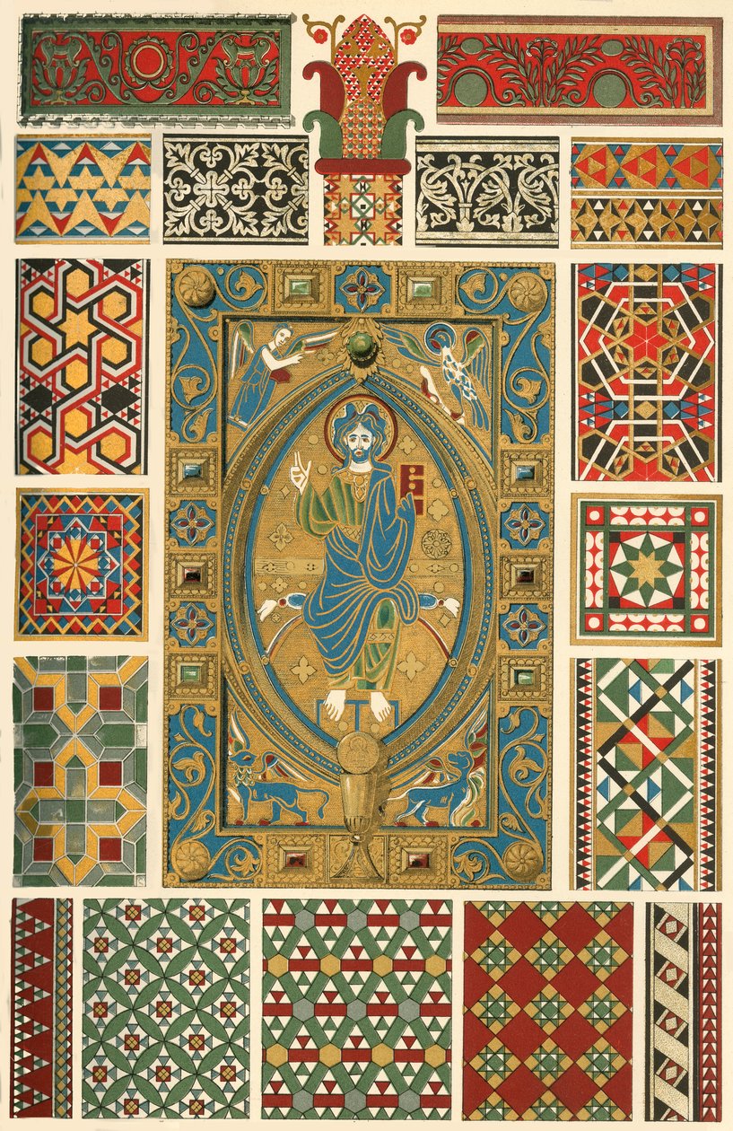Bysantinsk emalj, marmormosaik, glasmosaik, 1898. av Unbekannt