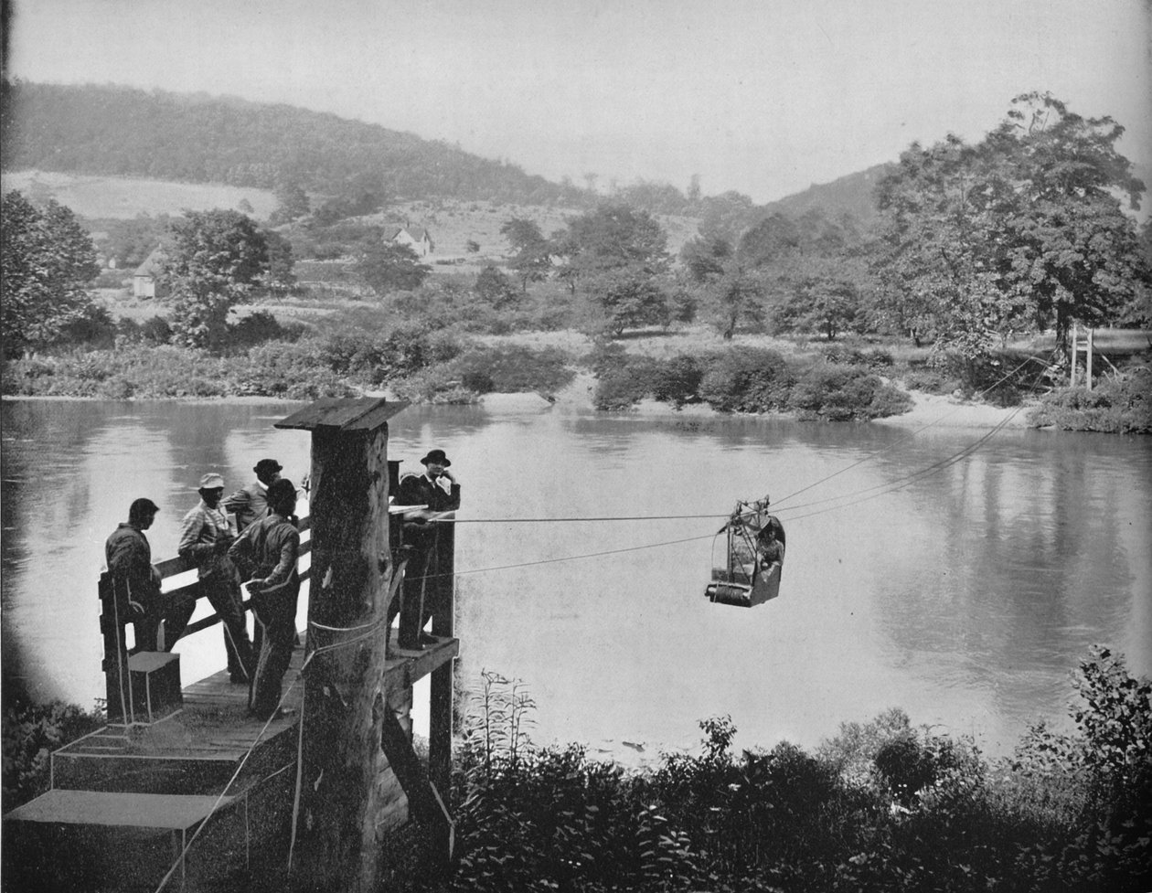 Cable Ferry, nära La Colle, Penn, c1897. av Unbekannt
