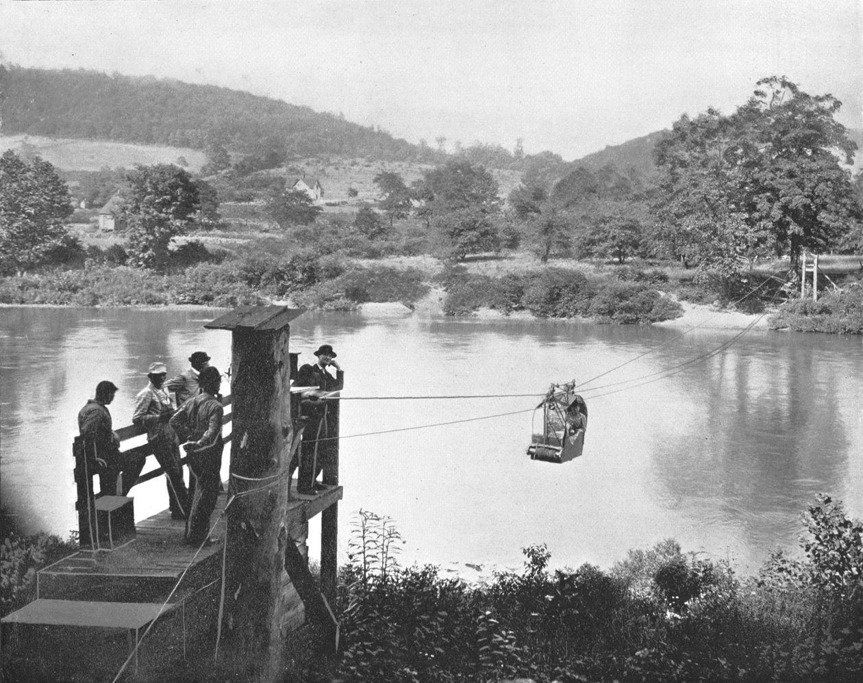 Cable Ferry, nära La Colle, Pennsylvania, USA, c1900. av Unbekannt
