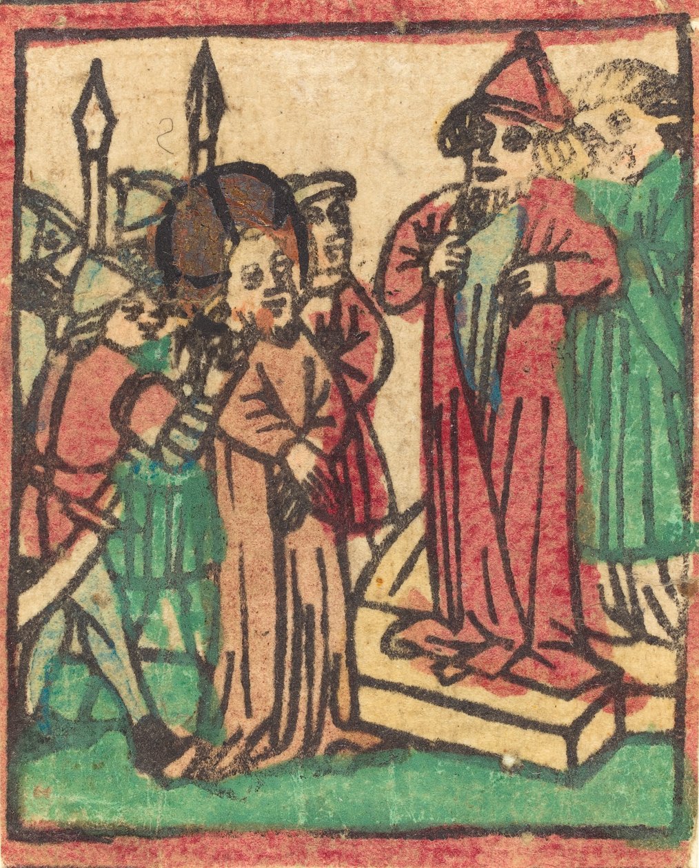 Kaifas sliter sina kläder, troligen 1449. av Unbekannt