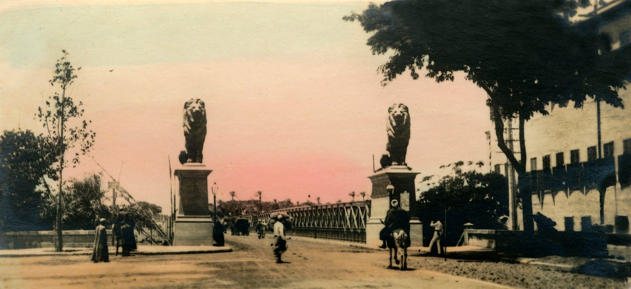 Kairo: The Kasr - El - Nile Bridge, c1918-c1939. av Unbekannt
