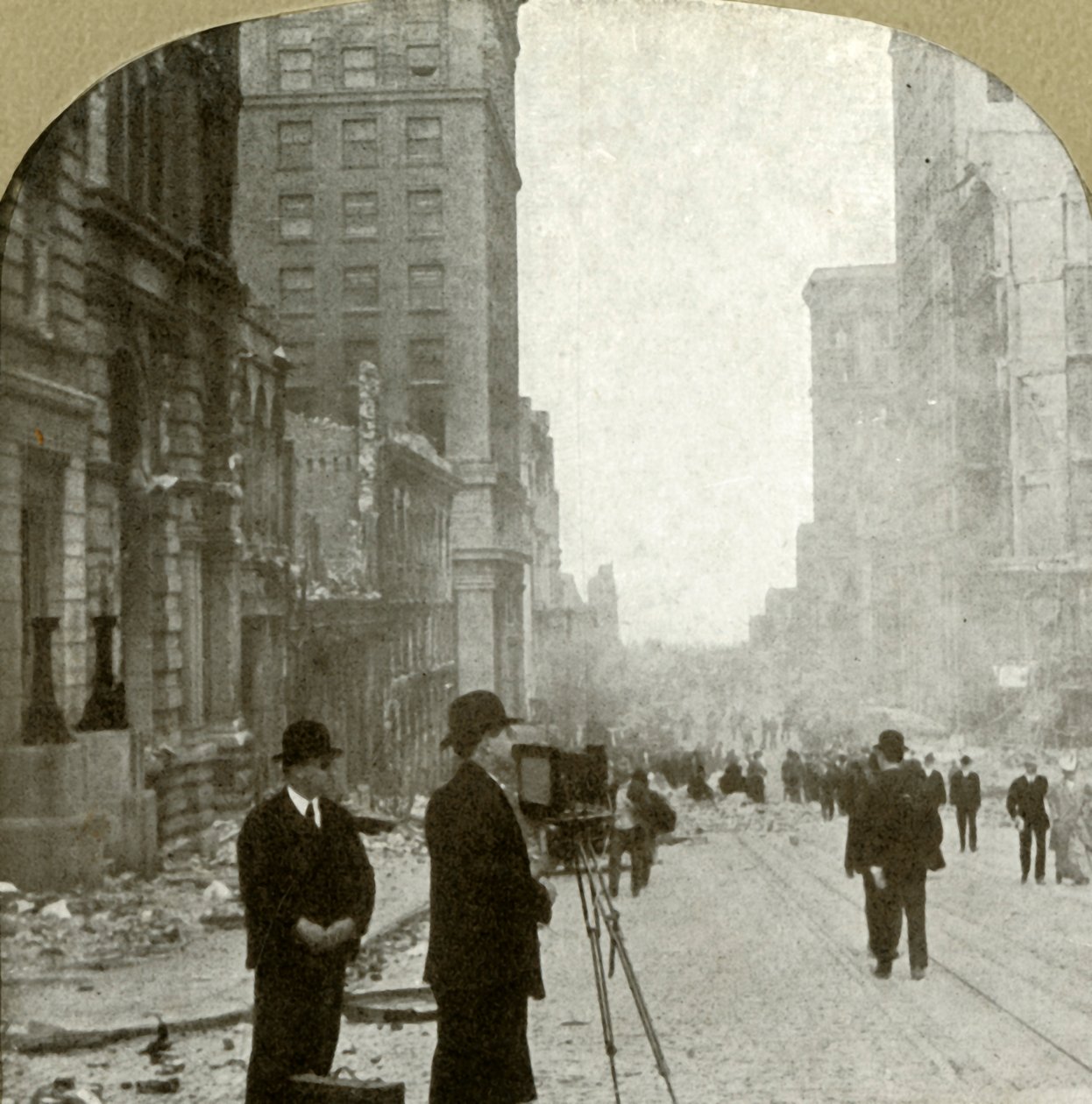 California St., ser fram emot färjedepån - Banking District, 1906. av Unbekannt