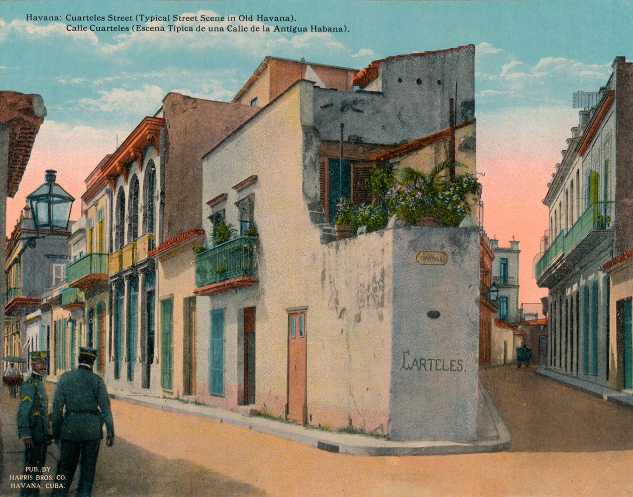 Calle Cuarteles, typisk gatubild i Gamla Havanna, Kuba, c1920 av Unbekannt
