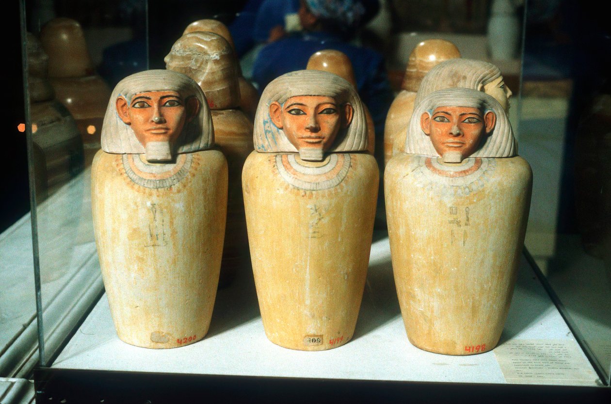 Canopic burkar, antika egyptiska, 26:e dynastin, 664-525 f.Kr. av Unbekannt