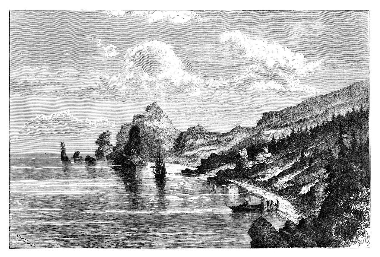 Cape la Jonquière, Sakhalin, Ryssland, 1895 av Unbekannt