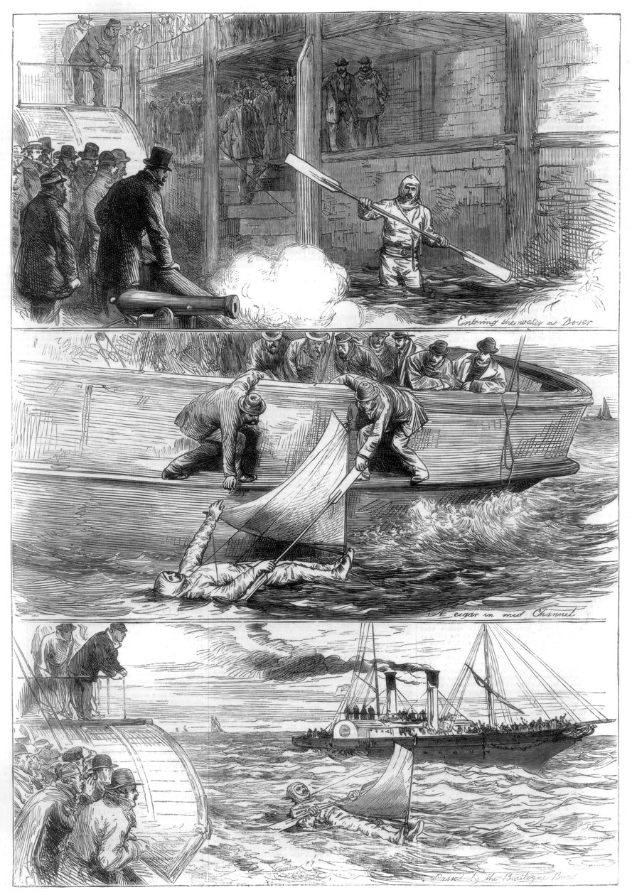 Kapten Boytons resa över kanalen, 1875 av Unbekannt