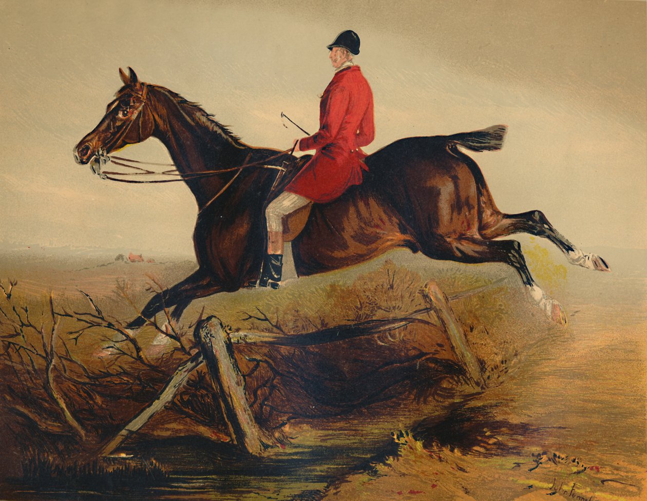 Kapten Percy Williams på en favorit irländsk jägare, c1879. av Unbekannt